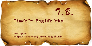 Timár Boglárka névjegykártya
